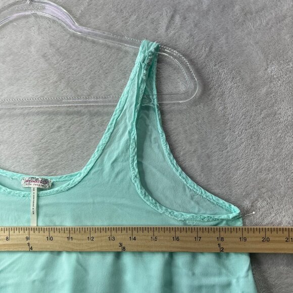 Intimately Free People Top Women's Small Oversized Aqua Blue Tank with Lace Ins - Picture 6 of 10